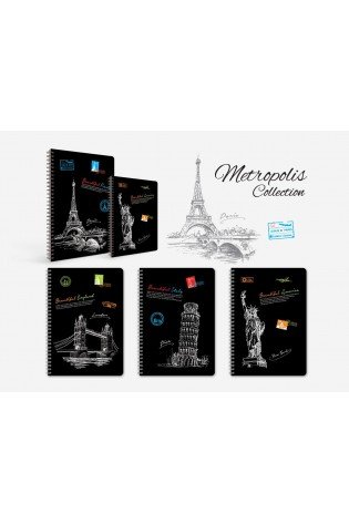 Knyga su spirale A5 80lap 70g lang METROPOL