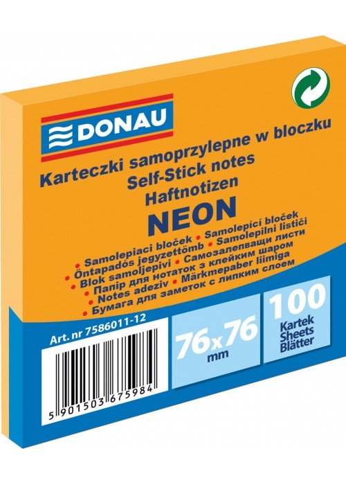 Lipnūs lapeliai 76x76, neon oranžiniai