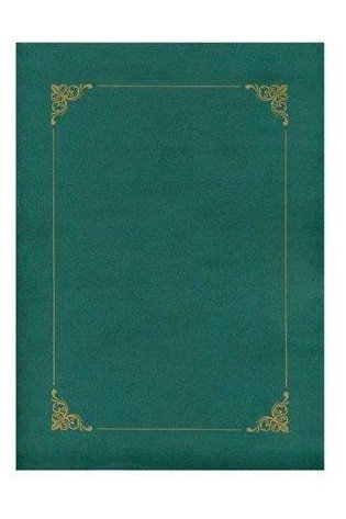 Aplankas A4 su auksiniu rėmeliu žalias