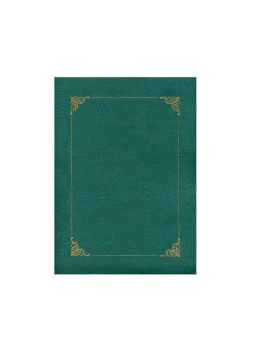Aplankas A4 su auksiniu rėmeliu žalias