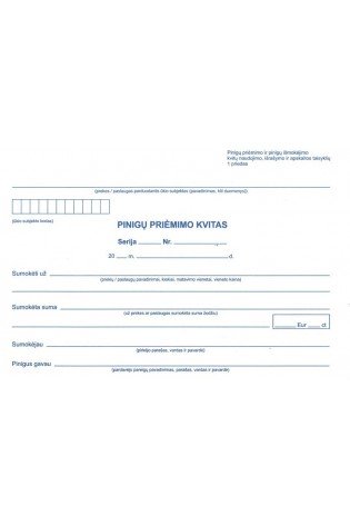 Pinigų priėmimo kvitai A6 PPK numeruoti 50ekz