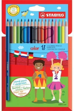 Pieštukai spalvoti FLUO 18vnt.