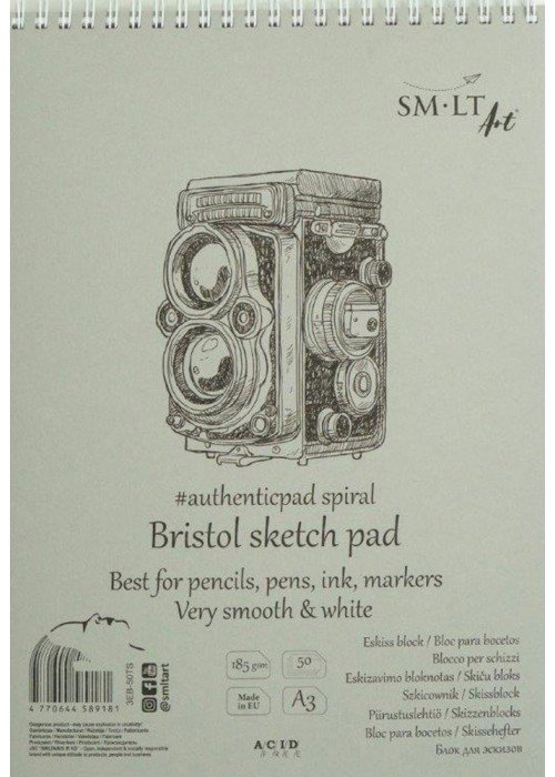 Bloknotas eskizams Authentic A3 50l, 185gsm*