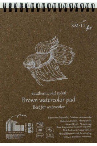 Akvarelės bloknotas, rudi lapai Authentic A5 20l 280gsm*