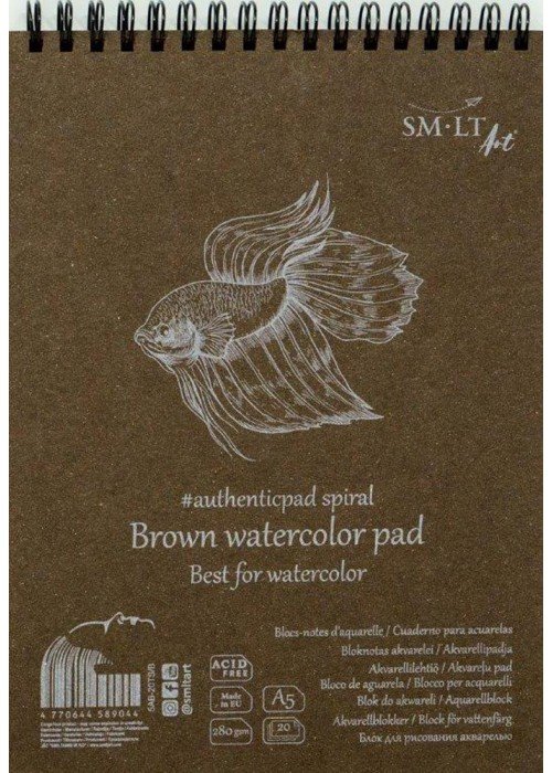 Akvarelės bloknotas, rudi lapai Authentic A5 20l 280gsm*