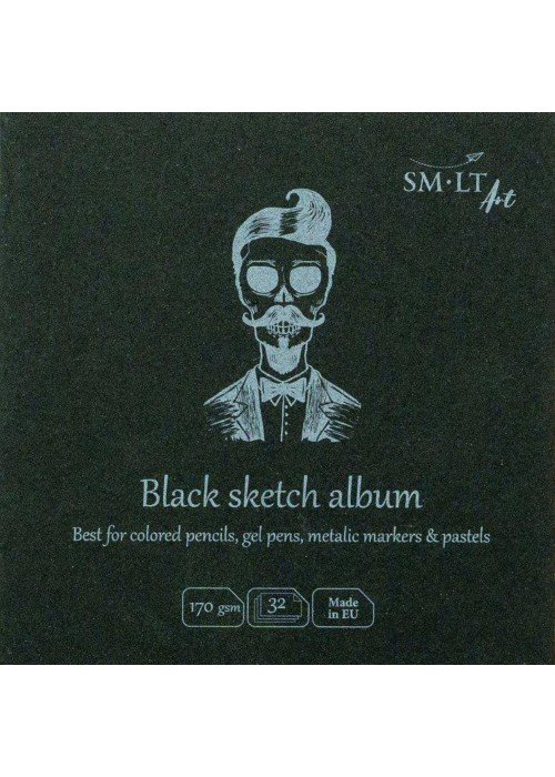 Juodi kvadratiniai lapai eskizams14x14cm, 32l 170gsm*