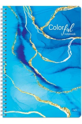 Knyga su spirale A5 80lap 70g linija COLORFUL