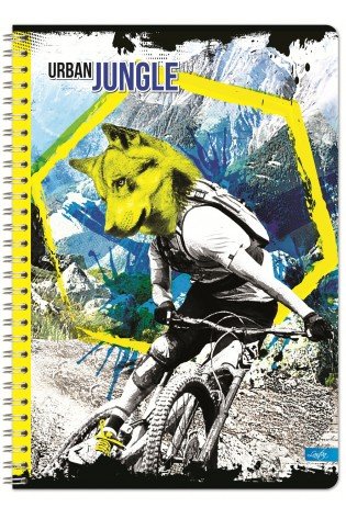 Sąsiuvinis su spirale A5 100lap 70g linija URBAN JUNGLE