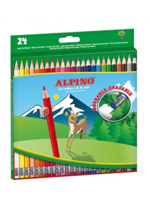 Pieštukai spalvoti ALPINO Erasable 24sp
