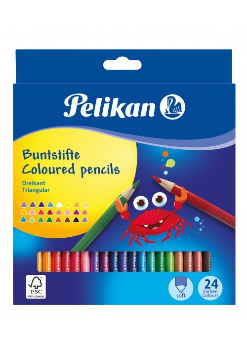 Pieštukai spalvoti trikampiai 24sp