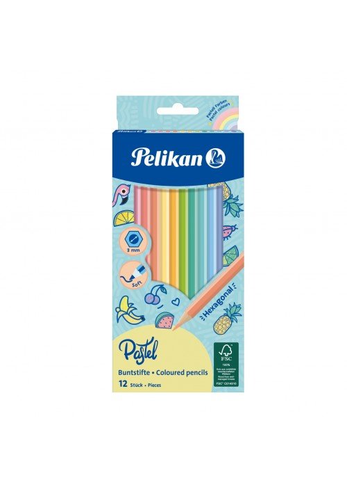 Pieštukai spalvoti pasteliniai 12sp