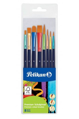 Sintetinių teptukų rinkinys 8vnt