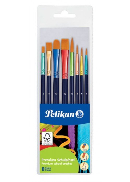 Sintetinių teptukų rinkinys 8vnt