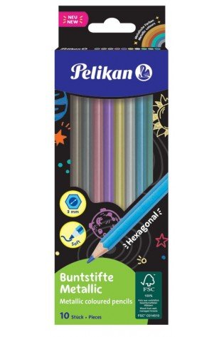 Pieštukai spalvoti metallic 10sp