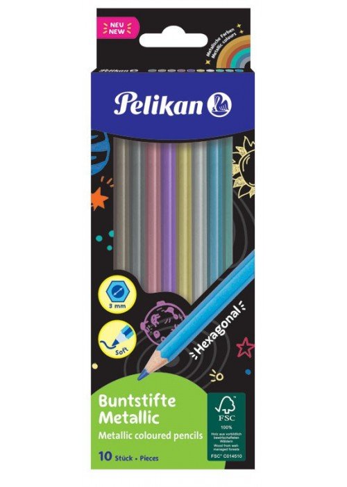 Pieštukai spalvoti metallic 10sp