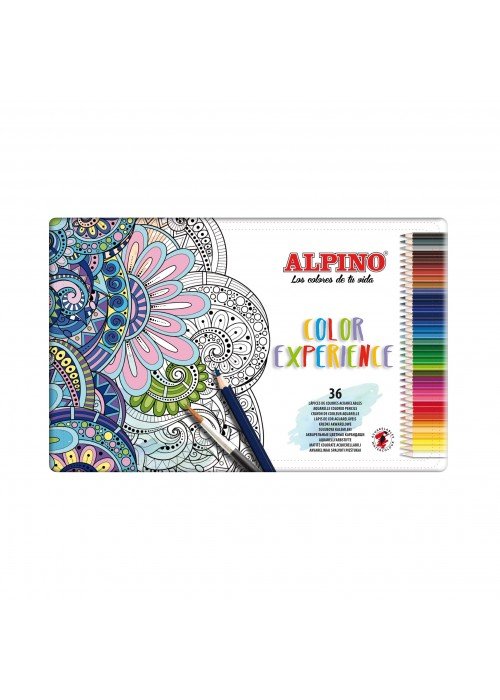 Pieštukai spalvoti ALPINO Color experience aqualine 36sp metalinėje dėžutėje