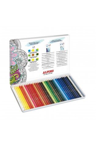 Pieštukai spalvoti ALPINO Color experience aqualine 36sp metalinėje dėžutėje