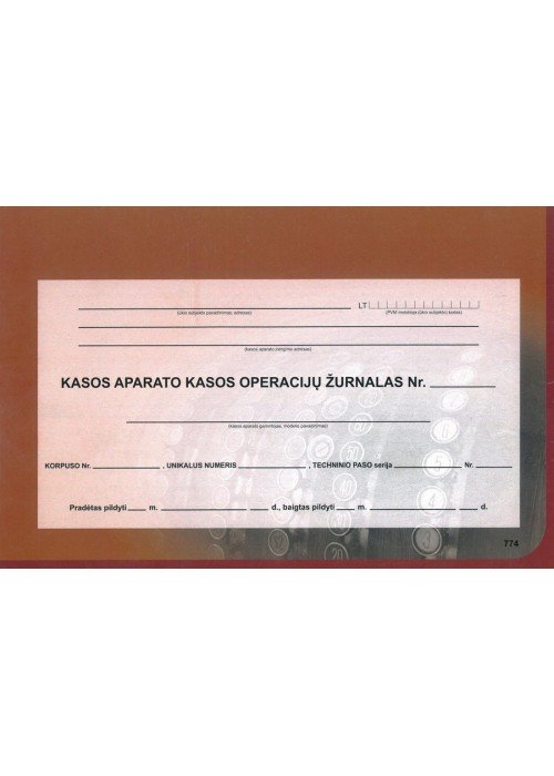 EKA kasos operacijų žurnalas hor.3-jų dalių 73l