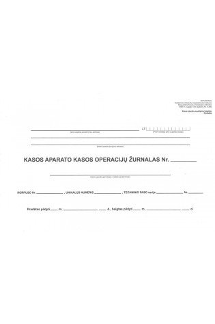 EKA kasos operacijų žurnalas hor.3-jų dalių 73l