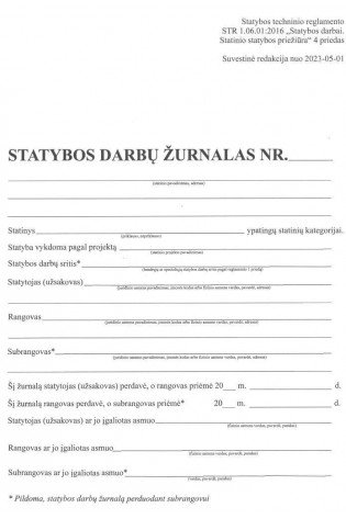 Statybos darbų žurnalas A4