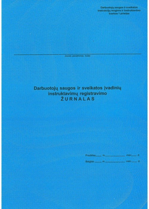 Darb.saug.ir sveik.įvadinių instruktav.reg. žurnalas A4/ 10l