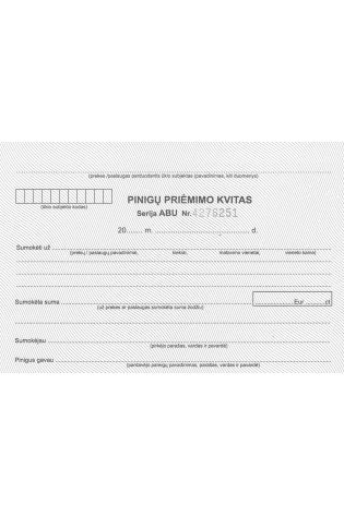 Pinigų priėmimo kvitai A5 PPK numeruoti