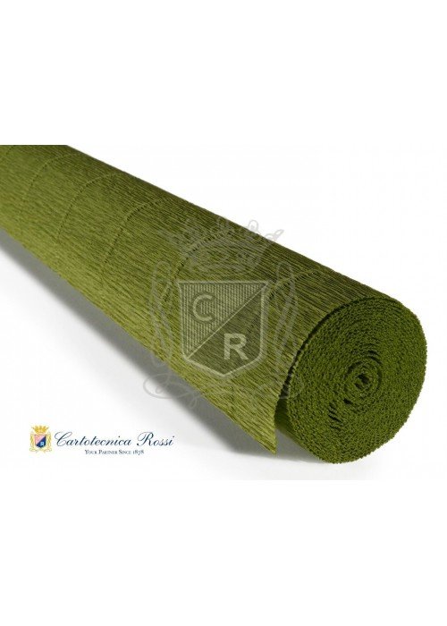 Krepinis popierius 180g.Nr.622 Olive Green with Yellow