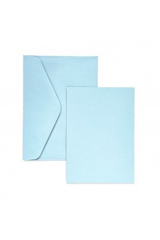 Rinkinys C6 GLADKI: ruošiniai atvirutėms ir vokai 5vnt melsvi