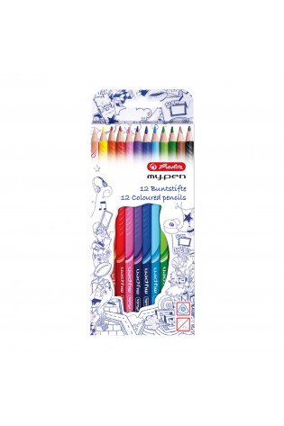 Pieštukai my.pen spalvoti trikampai 12sp