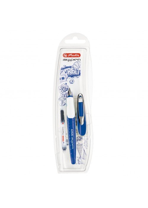 Plunksnakotis M + kapsulė my.pen mėlynai-baltas bls