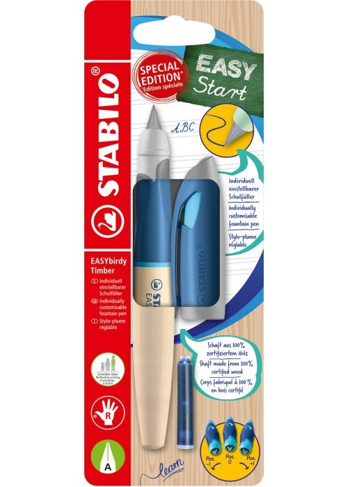 Plunksnakotis EASYbirdy Timber R nib A mėlynas bls