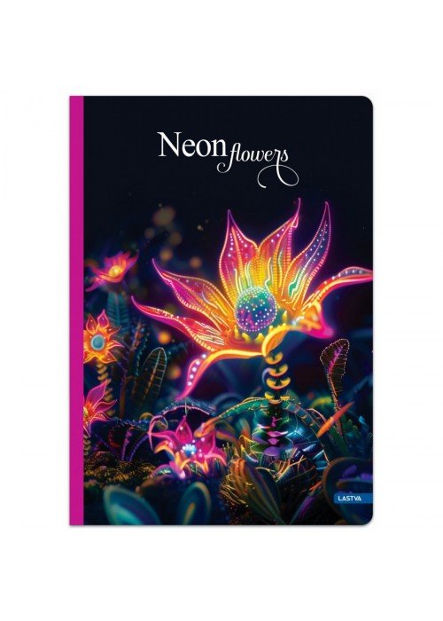 Sąsiuvinis(platus) A5 60lap 80g lang NEON FLOWERS