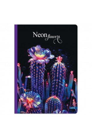 Sąsiuvinis(platus) A5 60lap 80g lang NEON FLOWERS