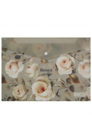 Aplankas-vokelis su spaustuku A4 ARABESKI rožės