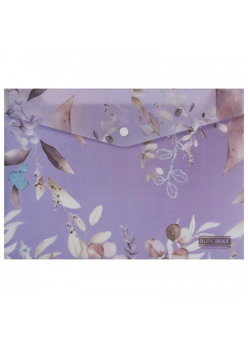 Aplankas-vokelis su spaustuku A4 ARABESKI violetinis