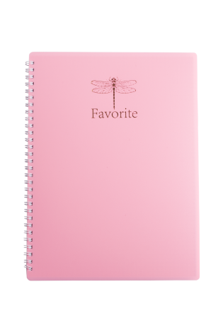 Sąsiuvinis su spirale, plastikiniu viršeliu FAVORITE A4 80lap., lang., rausvas
