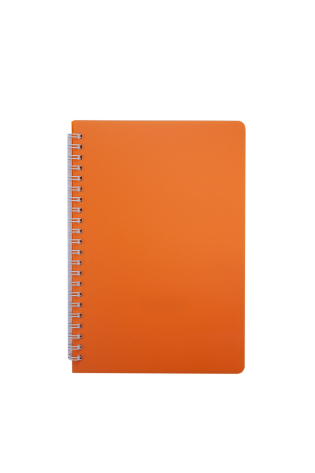 Sąsiuvinis su spirale, plastik. viršeliu BRIGHT B5 60lap.,lang.oranžinis