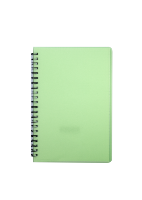 Sąsiuvinis su spirale, plastikiniu viršeliu BRIGHT B5 60lap., lang.žalsvas