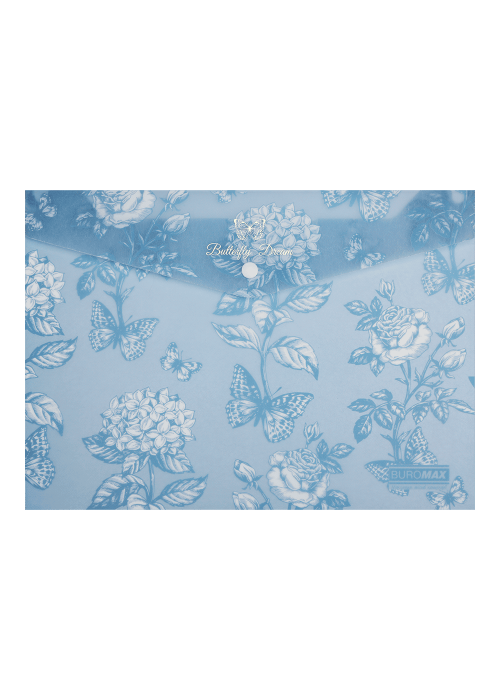 Aplankas-vokelis su spaustuku A4 ARABESKI su gėlėmis