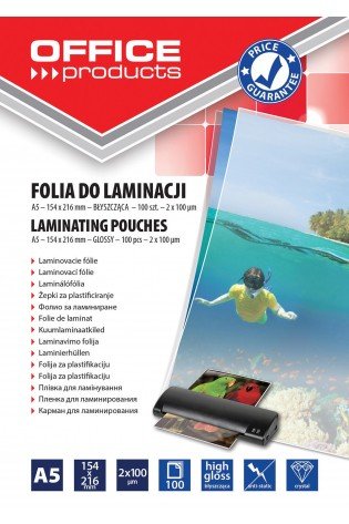 Laminavimo vokeliai, folija A5 2x100mic 100vnt