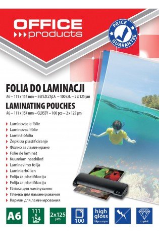 Laminavimo vokeliai, folija A6 2x125mic 100vnt