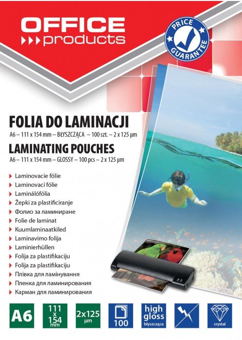 Laminavimo vokeliai, folija A6 2x125mic 100vnt