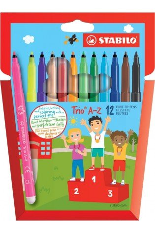 Flomasteriai TRIO A-Z 12sp.