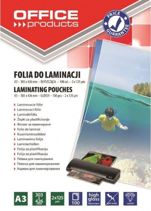 Laminavimo vokeliai, folija A3 2x125mic 100vnt