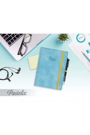 Užrašų knyga su guma A5 80g linija PASTELIX