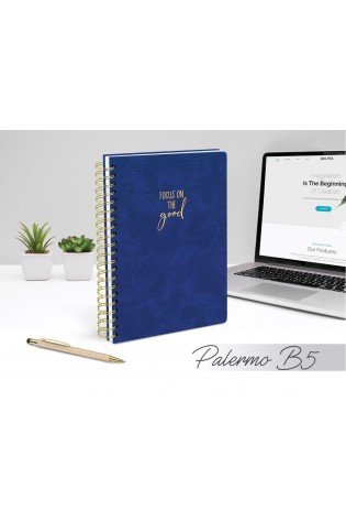 Darbo knyga be datų su spirale B5 80g linija PALERMO