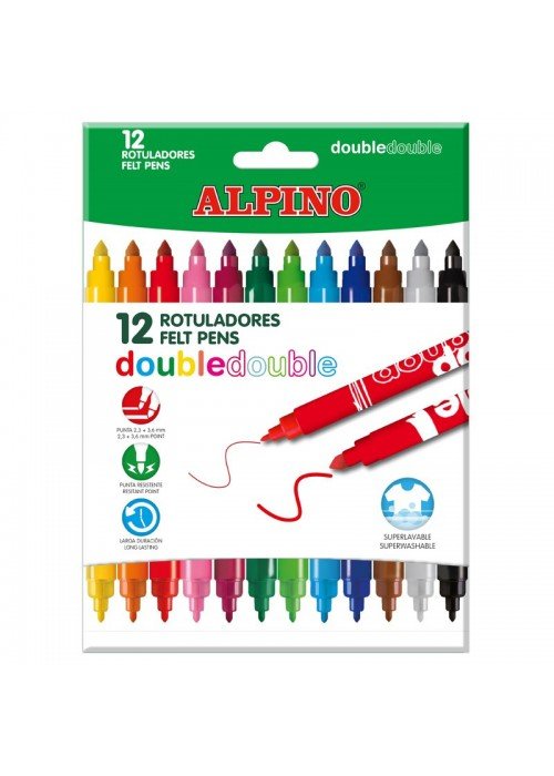 Flomasteriai ALPINO Double 10sp+2sp