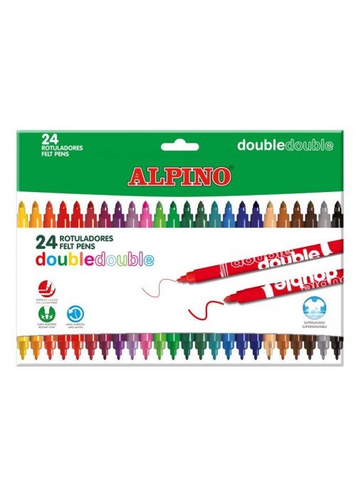 Flomasteriai ALPINO Double 20sp+4sp