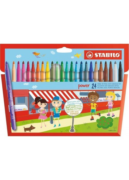 Flomasteriai POWER 24sp.