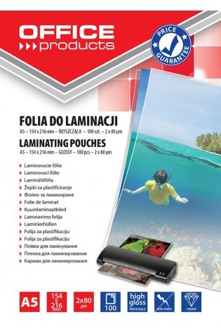 Laminavimo vokeliai, folija A5 2x80mic 100vnt